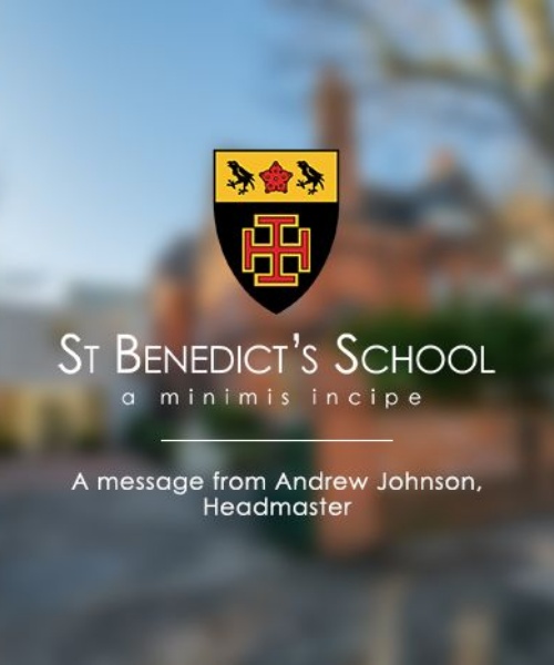 News » A VIRTUAL WELCOME TO ST BENEDICT'S